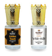 Golden Touch & White Oudh Attar, No Alcohol, Unisex, Long-Lasting, 6×2 ML Roll On